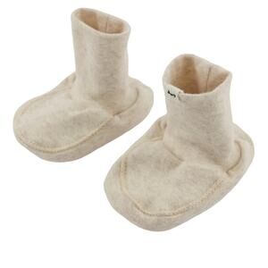 NEW oh baby! Baby Rib Snowdrift Booties in Natural, 6/12m, NWT
